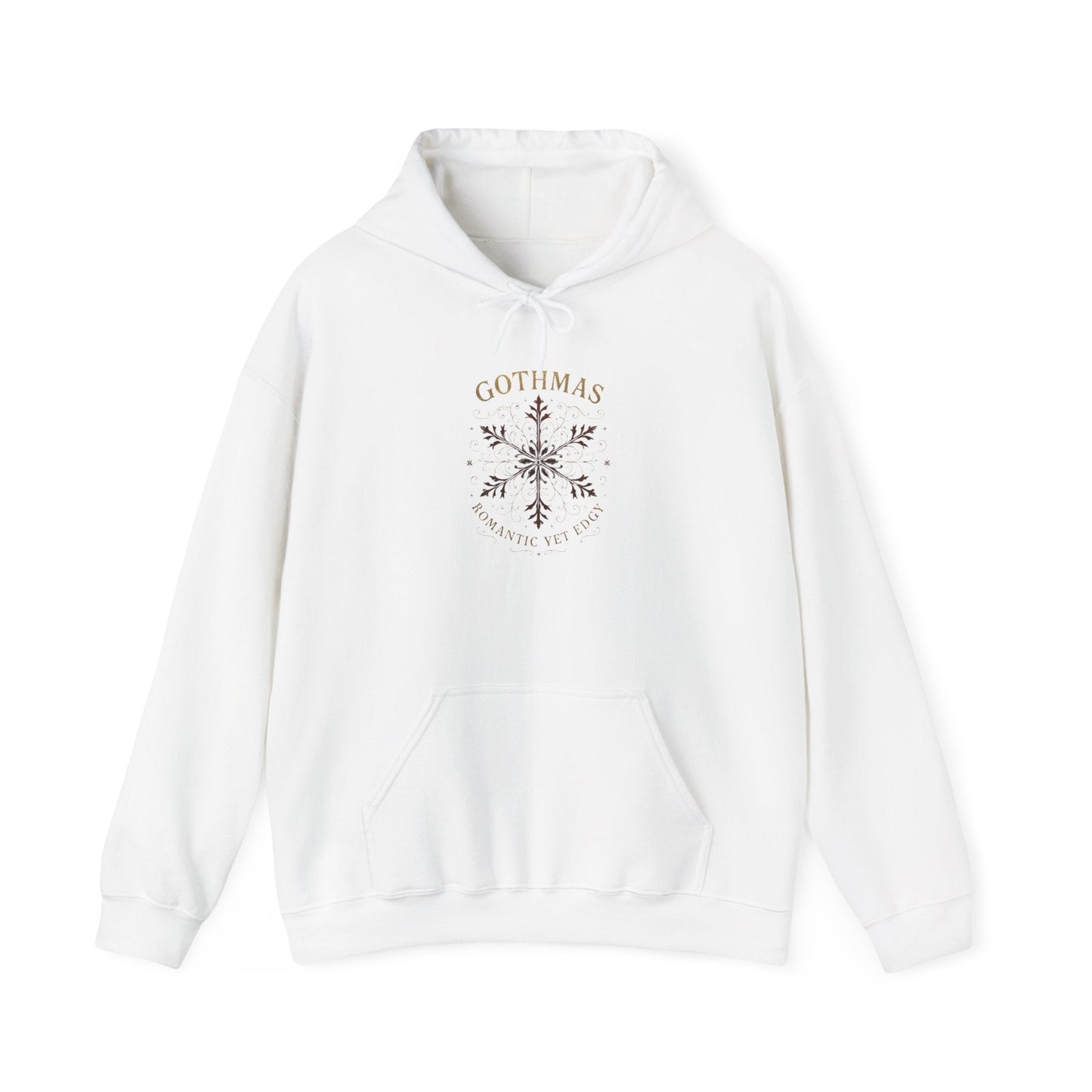 Gothmas Snowflake Hoodie — Minimal Winter Holiday Hoodie Printify