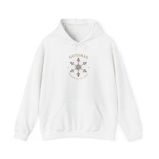 Gothmas Snowflake Hoodie — Minimal Winter Holiday Hoodie Printify