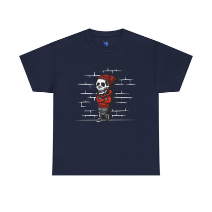 Skeleton Against the Wall T-Shirt Printify