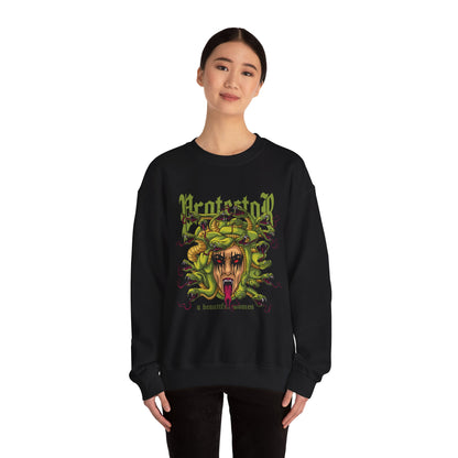 Medusa Graphic Sweatshirt — 'Protestor' Horror Myth Printify