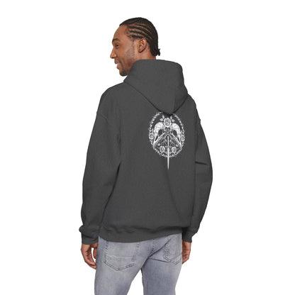 Sword Crest Hoodie — Gothic Floral Sword Graphic Printify