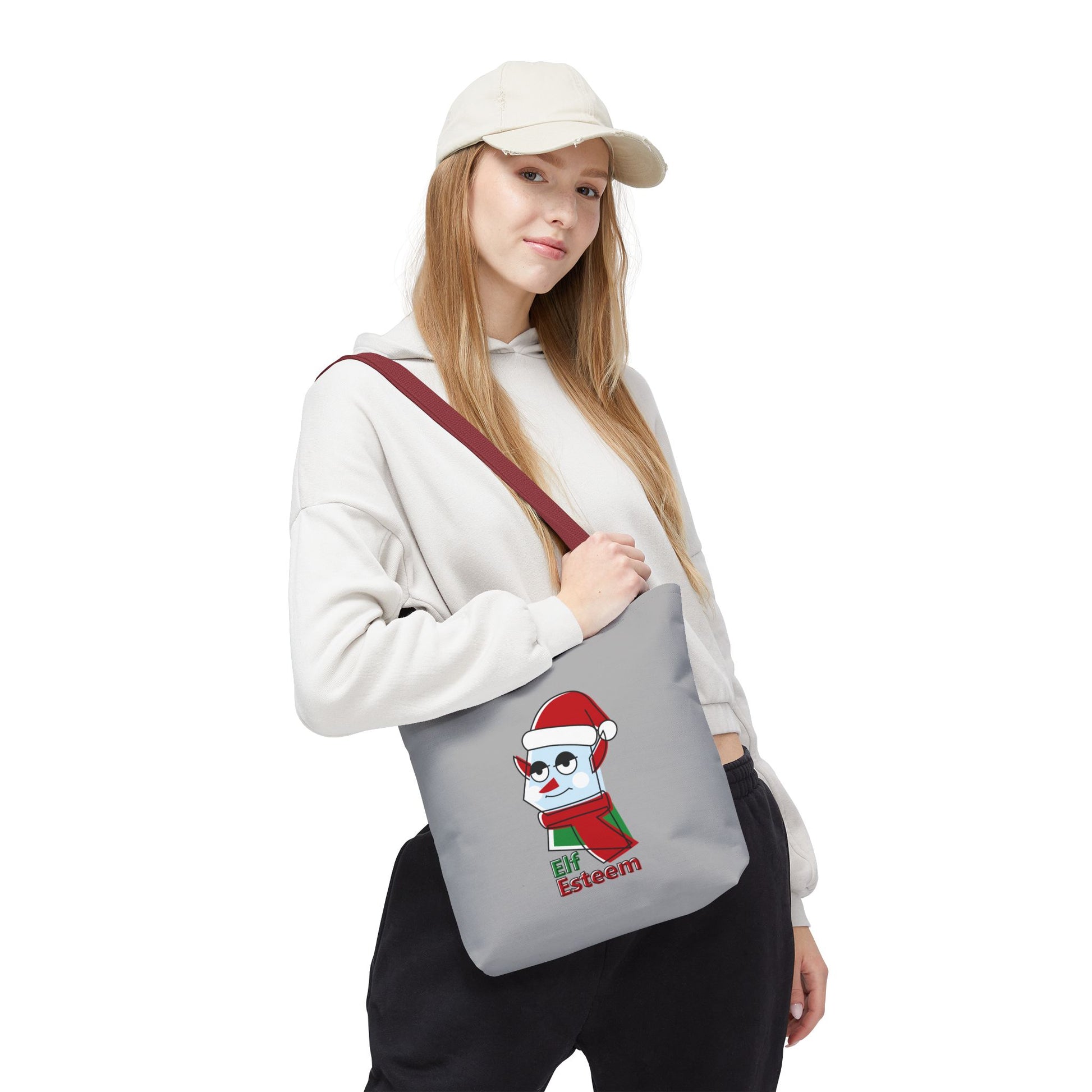 Elf Esteem Christmas Tote Bag – Cute Santa Elf Holiday Tote Printify