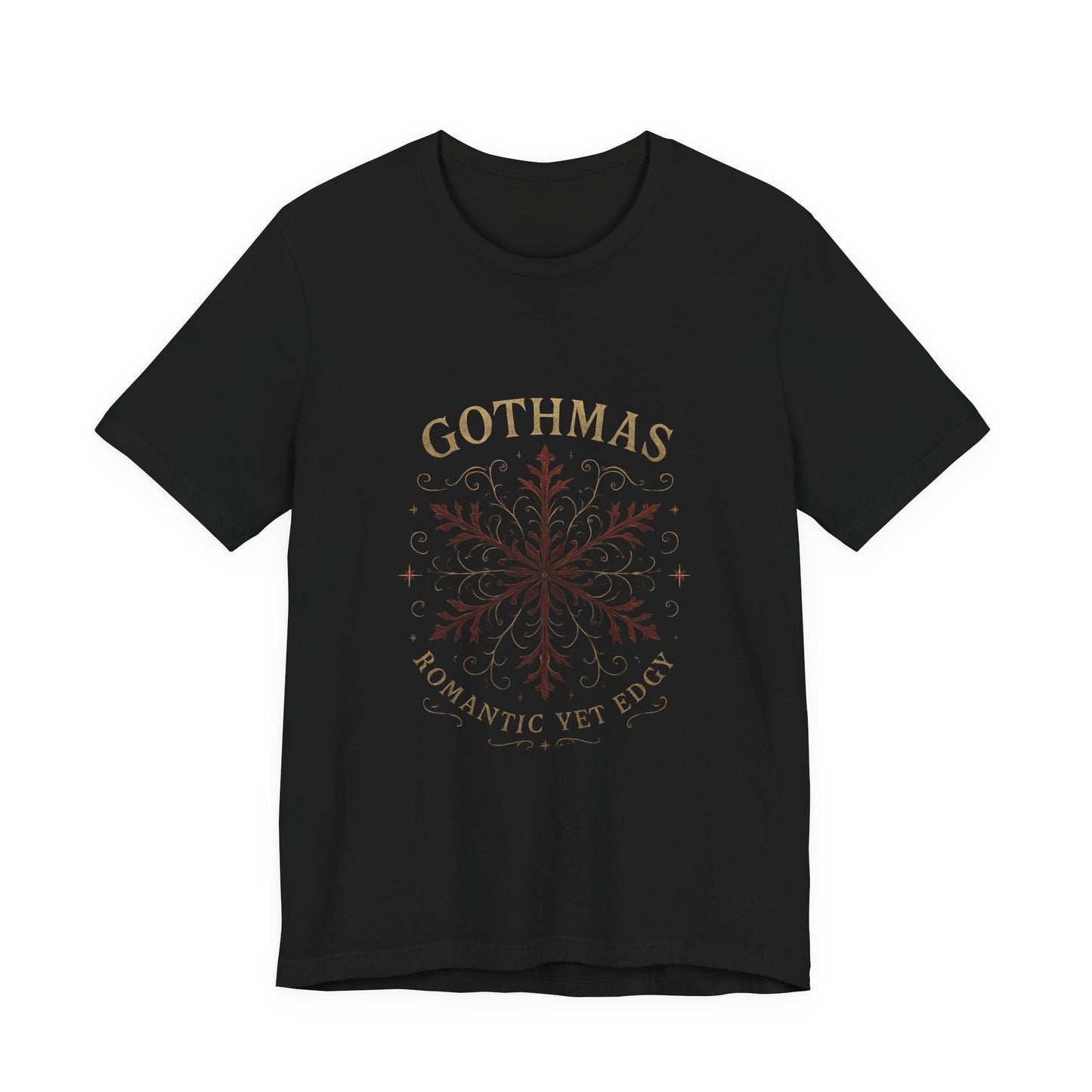 Gothmas Snowflake Tee — 'GOTHMAS Romantic Yet Edgy' Gothic Holiday T-Shirt Printify