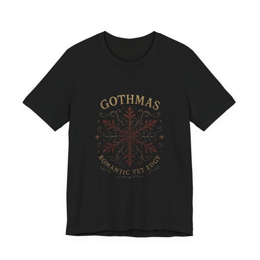 Gothmas Snowflake Tee — 'GOTHMAS Romantic Yet Edgy' Gothic Holiday T-Shirt Printify