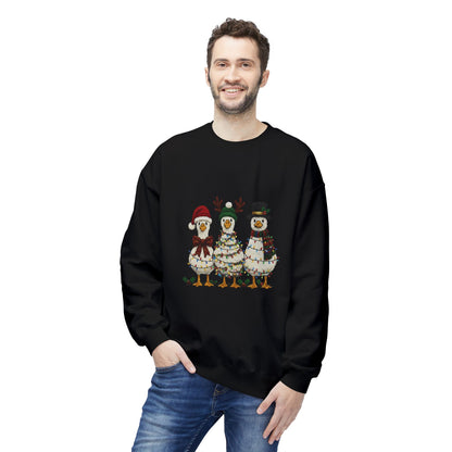 Christmas Duck Family Sweatshirt — Festive Holiday Trio Crewneck Printify
