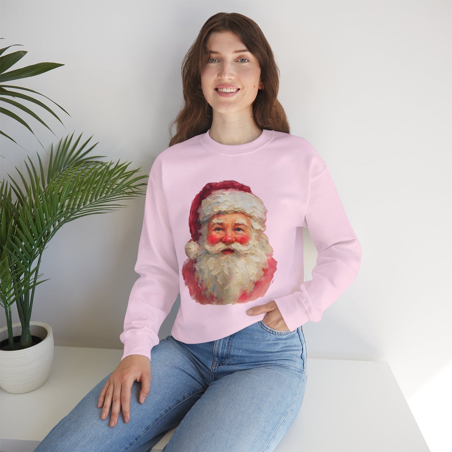 Santa Claus Vintage Portrait Crewneck Sweatshirt Printify