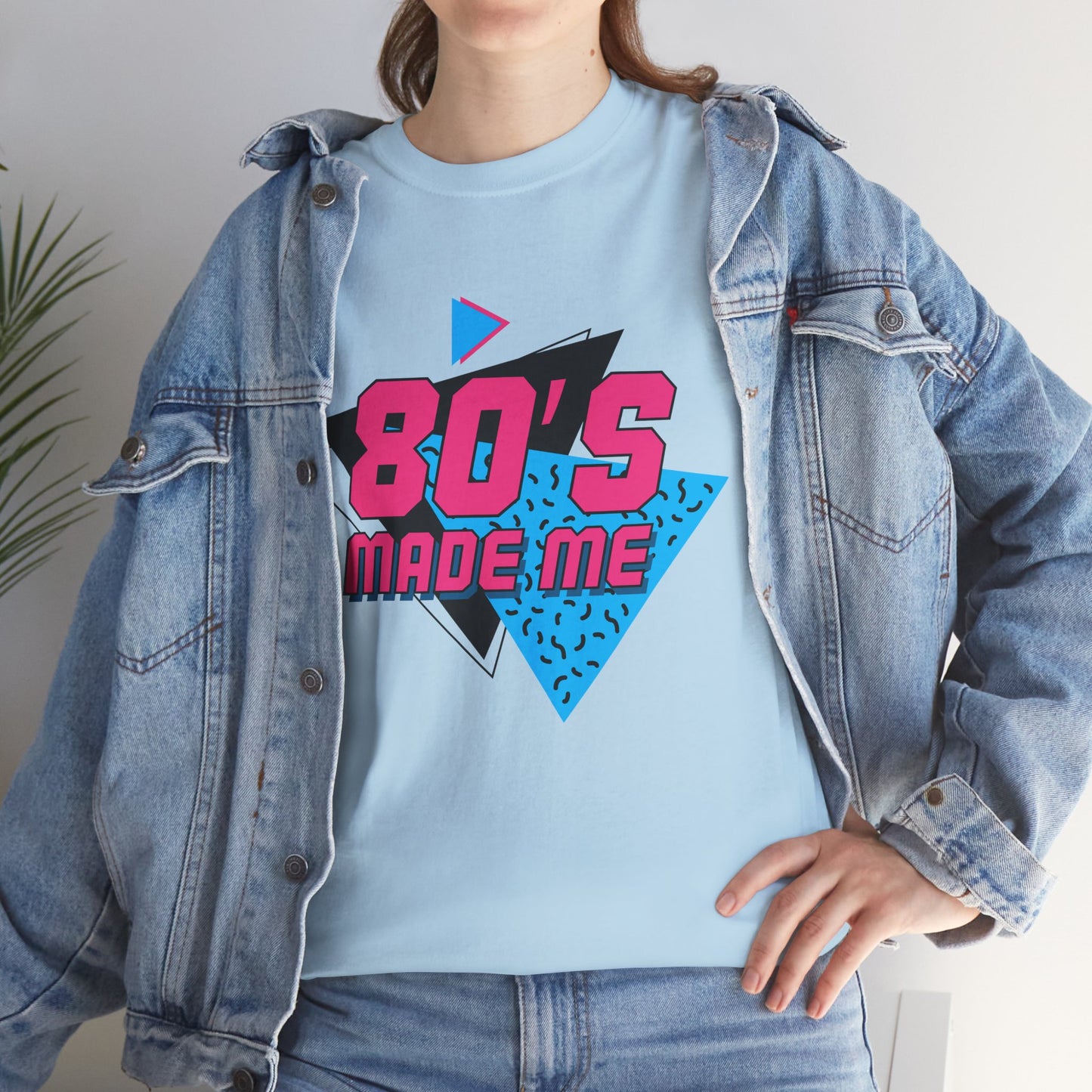 80's Made Me T-Shirt — Retro 1980s Neon Vintage Graphic Tee Printify
