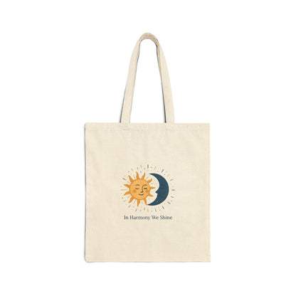 Sun and Moon Tote Bag — "In Harmony We Shine" Cotton Tote Printify