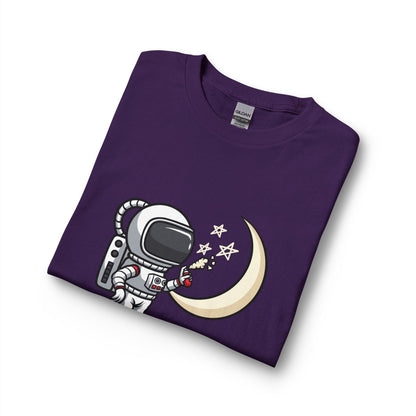 Astronaut & Moon Long Sleeve Tee — Cute Space Explorer Graphic T-shirt Printify