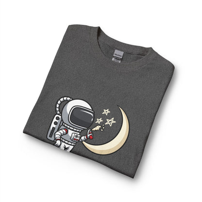 Astronaut & Moon Long Sleeve Tee — Cute Space Explorer Graphic T-shirt Printify