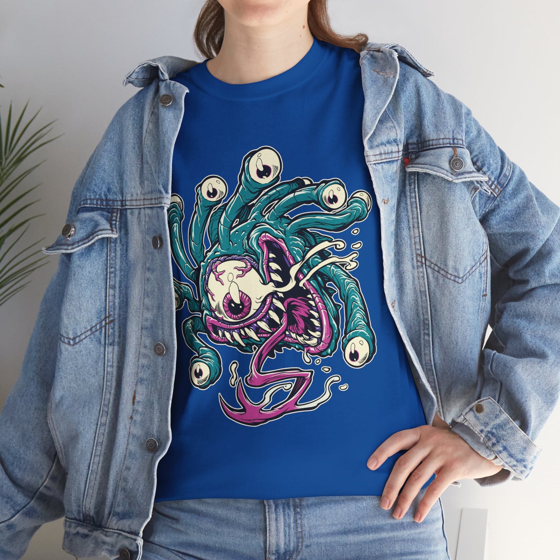 Eye Monster Graphic Tee — Retro Horror Tentacle Skull Shirt Printify