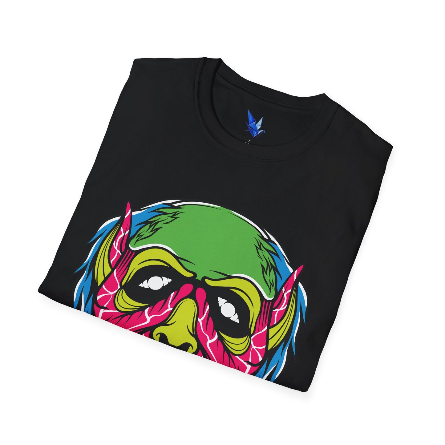 Horror Neon Zombie Skull T-Shirt Printify
