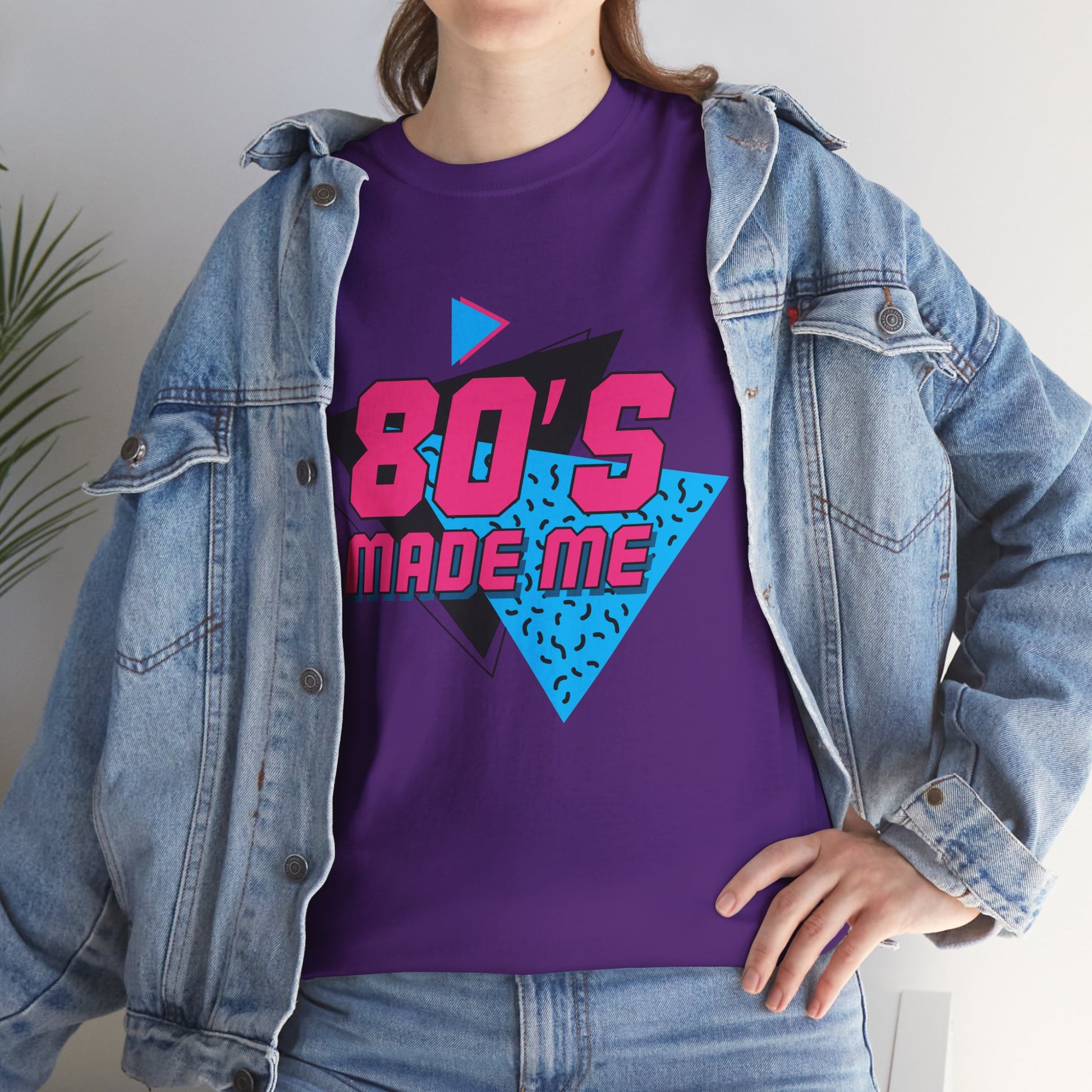 80's Made Me T-Shirt — Retro 1980s Neon Vintage Graphic Tee Printify