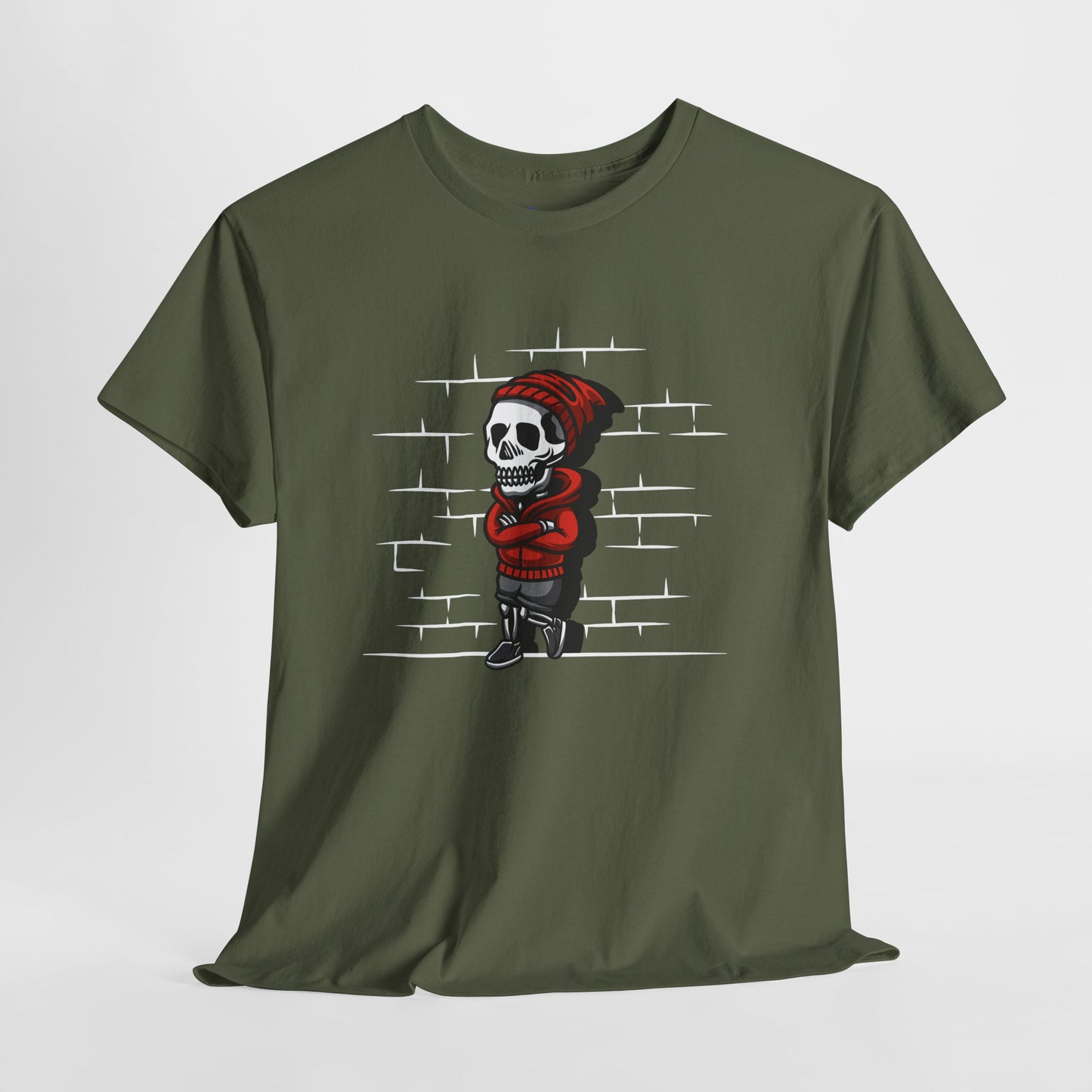 Skeleton Against the Wall T-Shirt Printify
