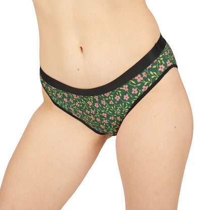 Floral Green Bikini Briefs — Women's Floral Underwear
