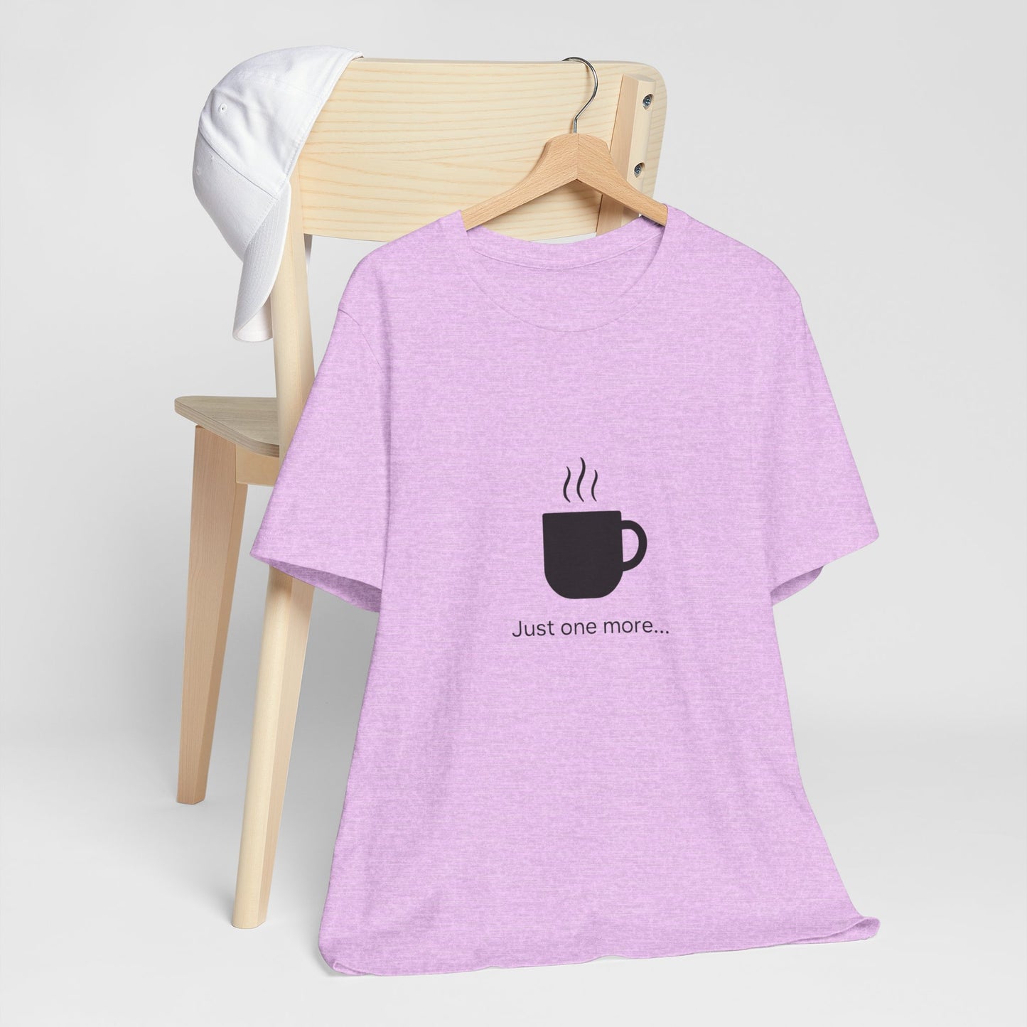 Coffee Tee — "Just One More..." Minimalist Coffee T-Shirt