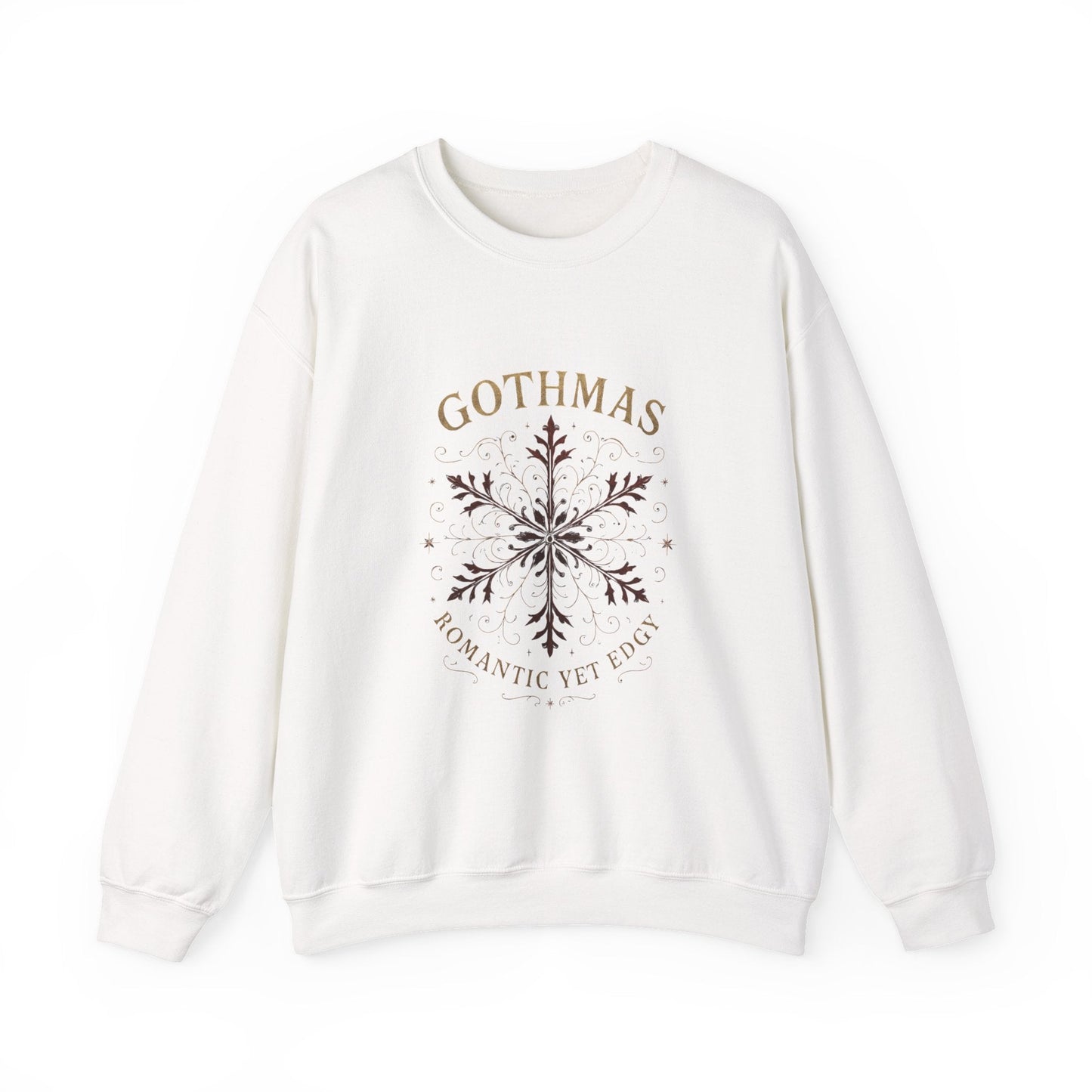 Gothmas Snowflake Crewneck Sweatshirt – "Gothmas: Romantic Yet Edgy" Winter Pullover Printify