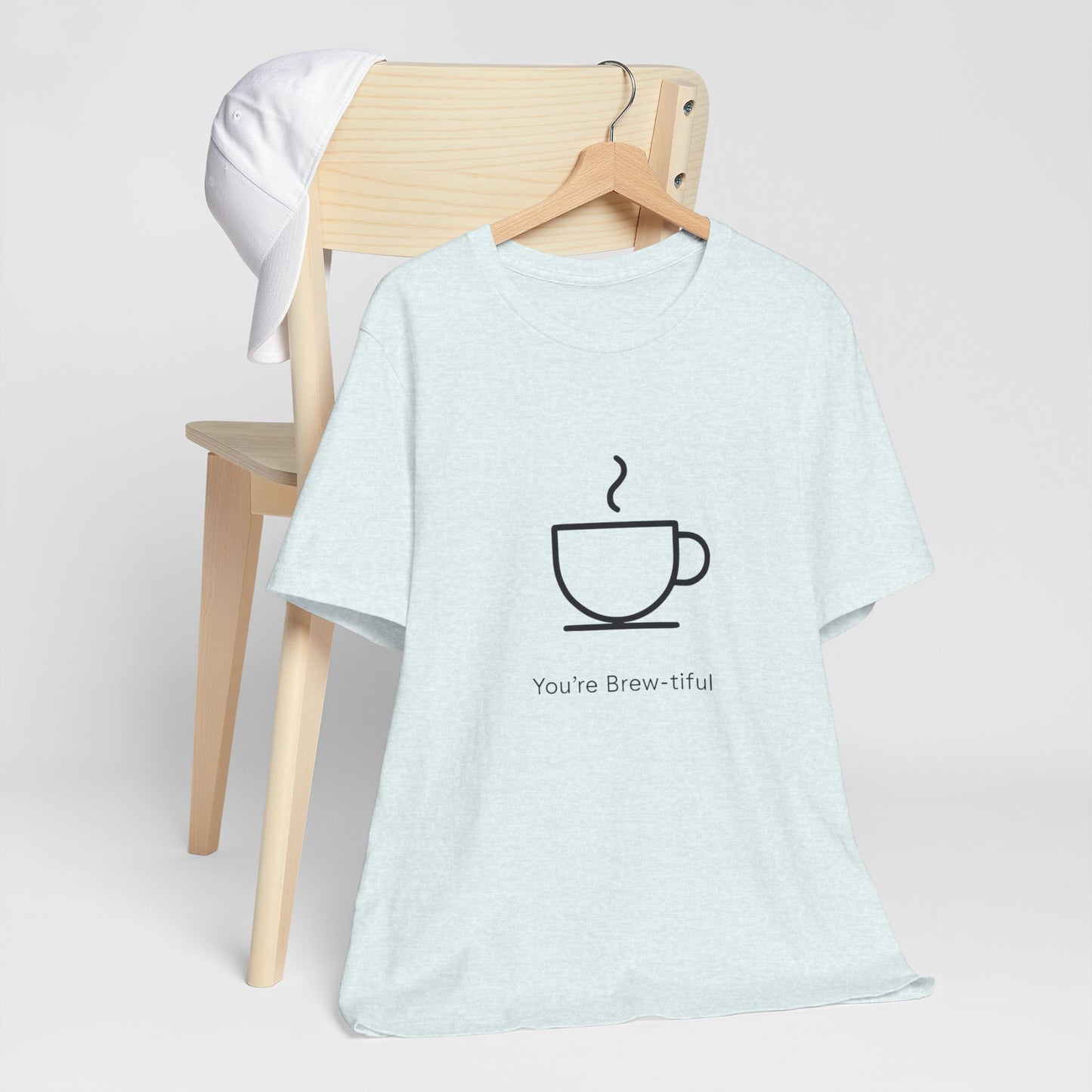 Coffee Tee - "You're Brew-tiful" Minimalist Coffee Cup Graphic T-Shirt Printify