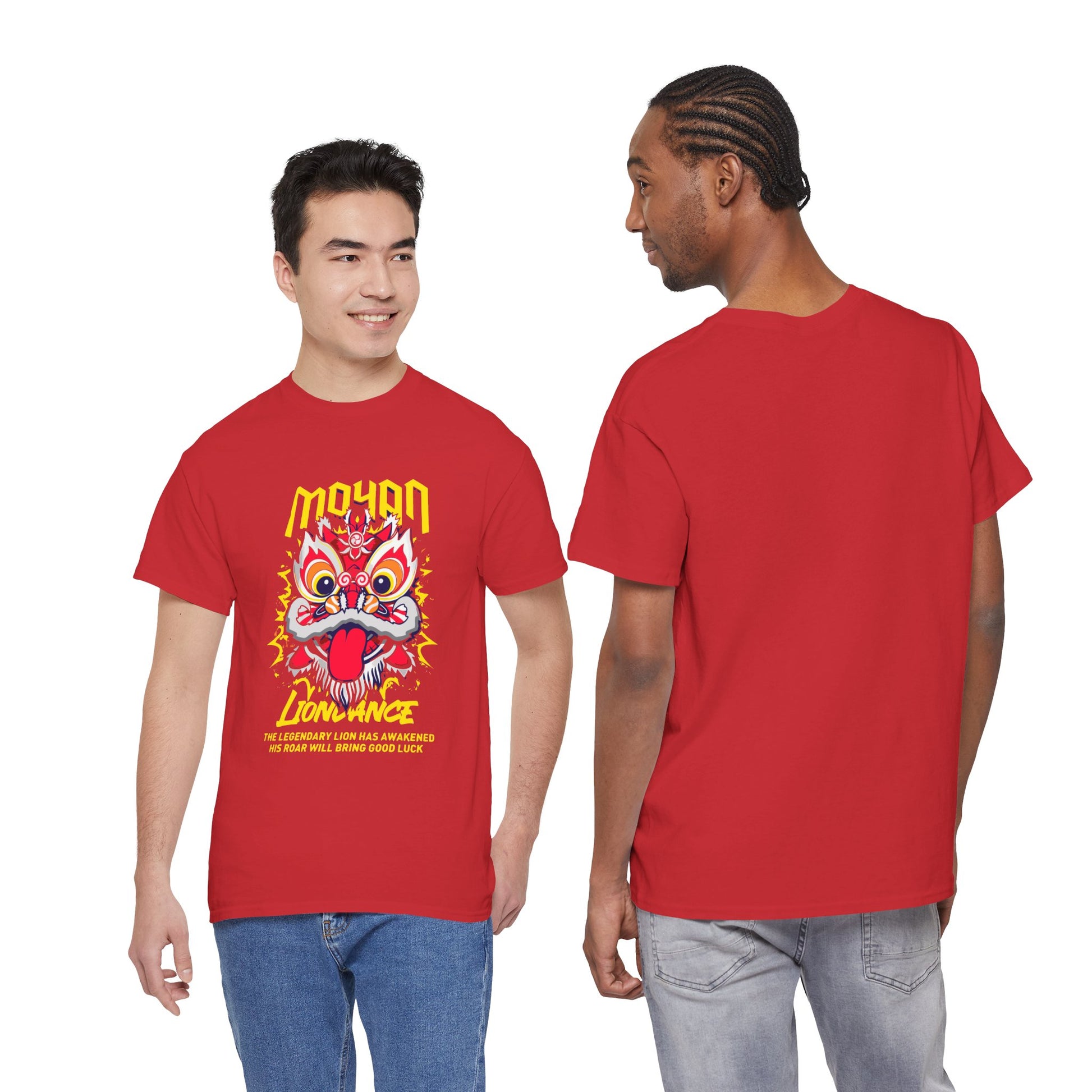 Lion Dance T-Shirt — 'Moyan' Colorful Chinese Lion Mask Graphic Tee Printify