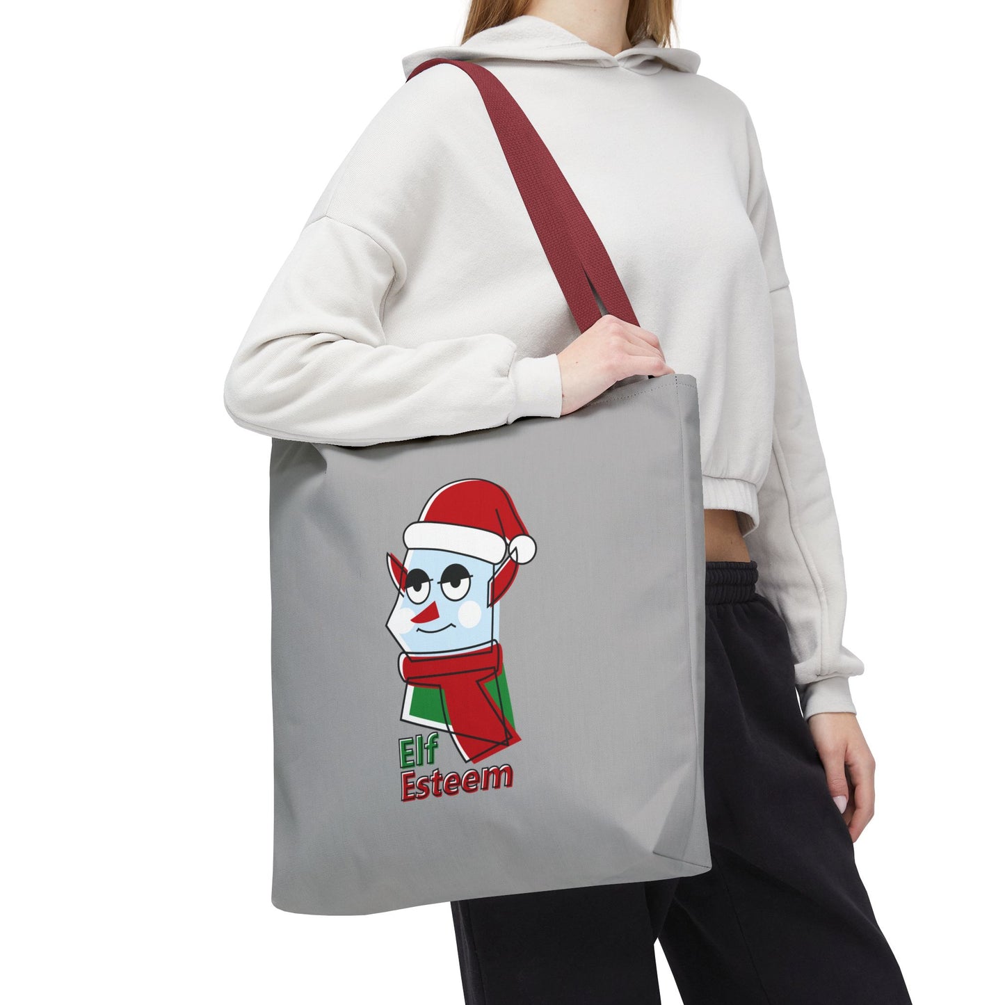 Elf Esteem Christmas Tote Bag – Cute Santa Elf Holiday Tote Printify