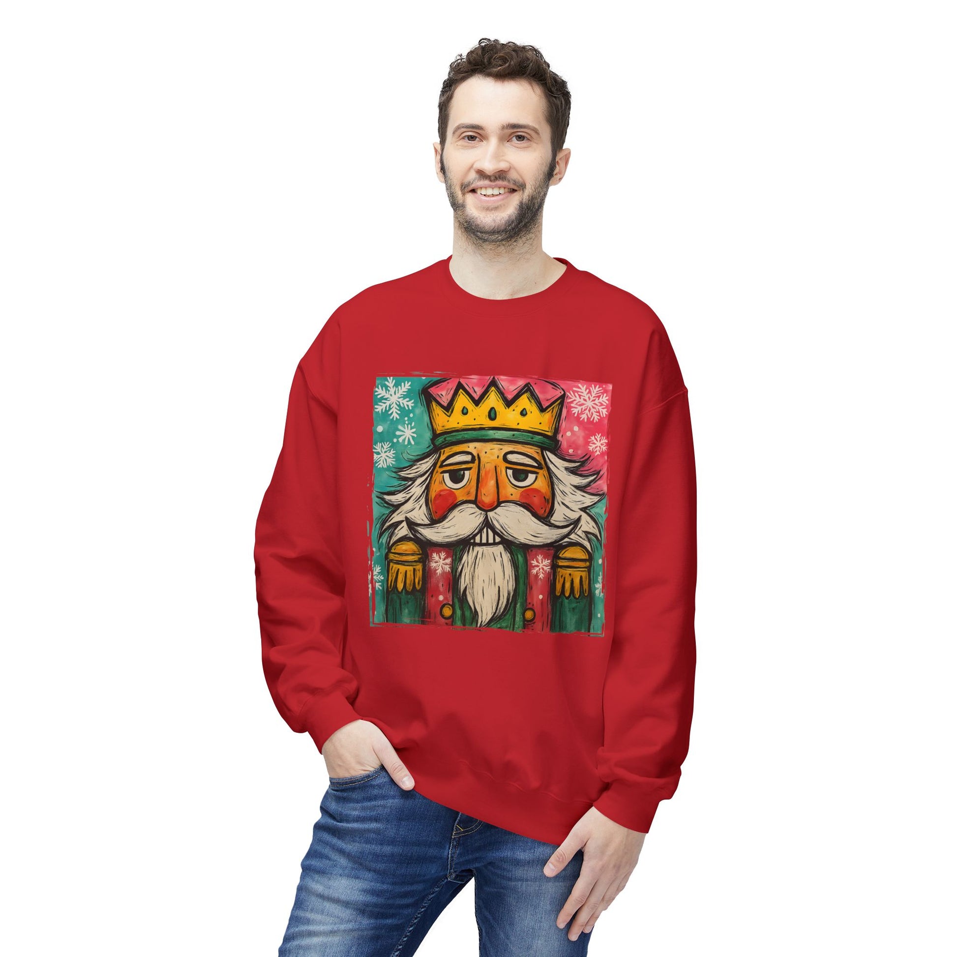 Nutcracker King Sweatshirt — Vintage Holiday Crewneck Printify