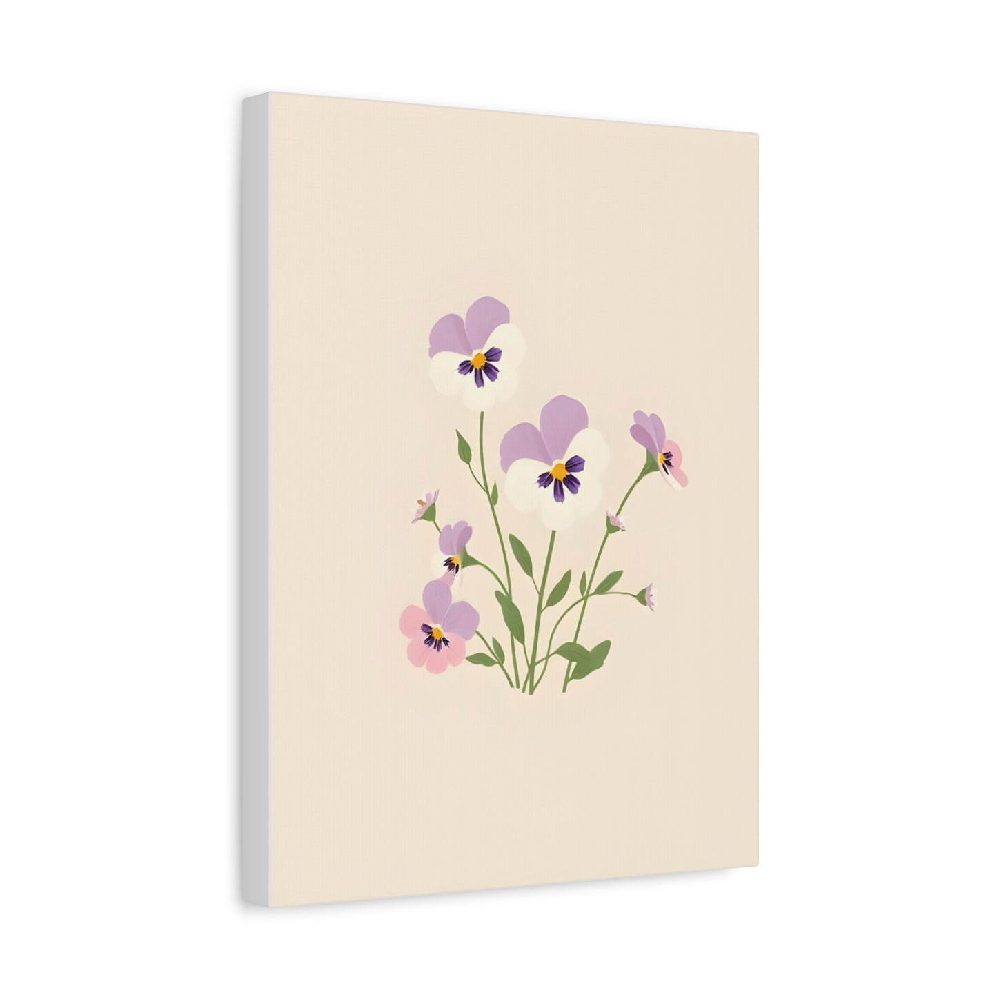 Pansy Bouquet Matte Canvas Print — Floral Wall Art for Living Room & Bedroom Printify