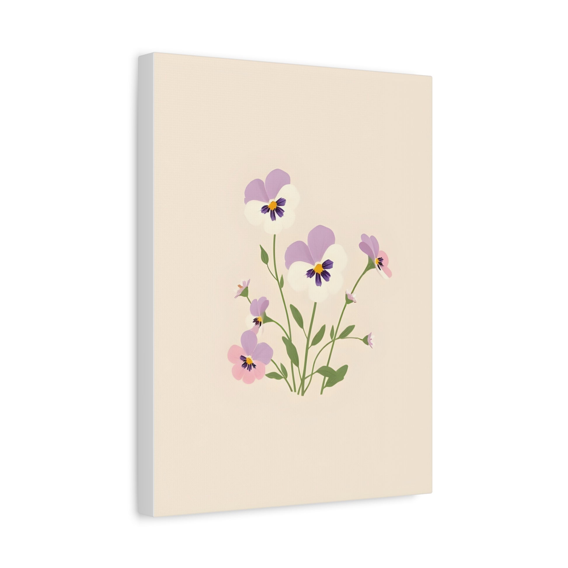 Pansy Bouquet Matte Canvas Print — Floral Wall Art for Living Room & Bedroom Printify
