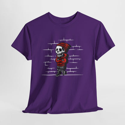 Skeleton Against the Wall T-Shirt Printify