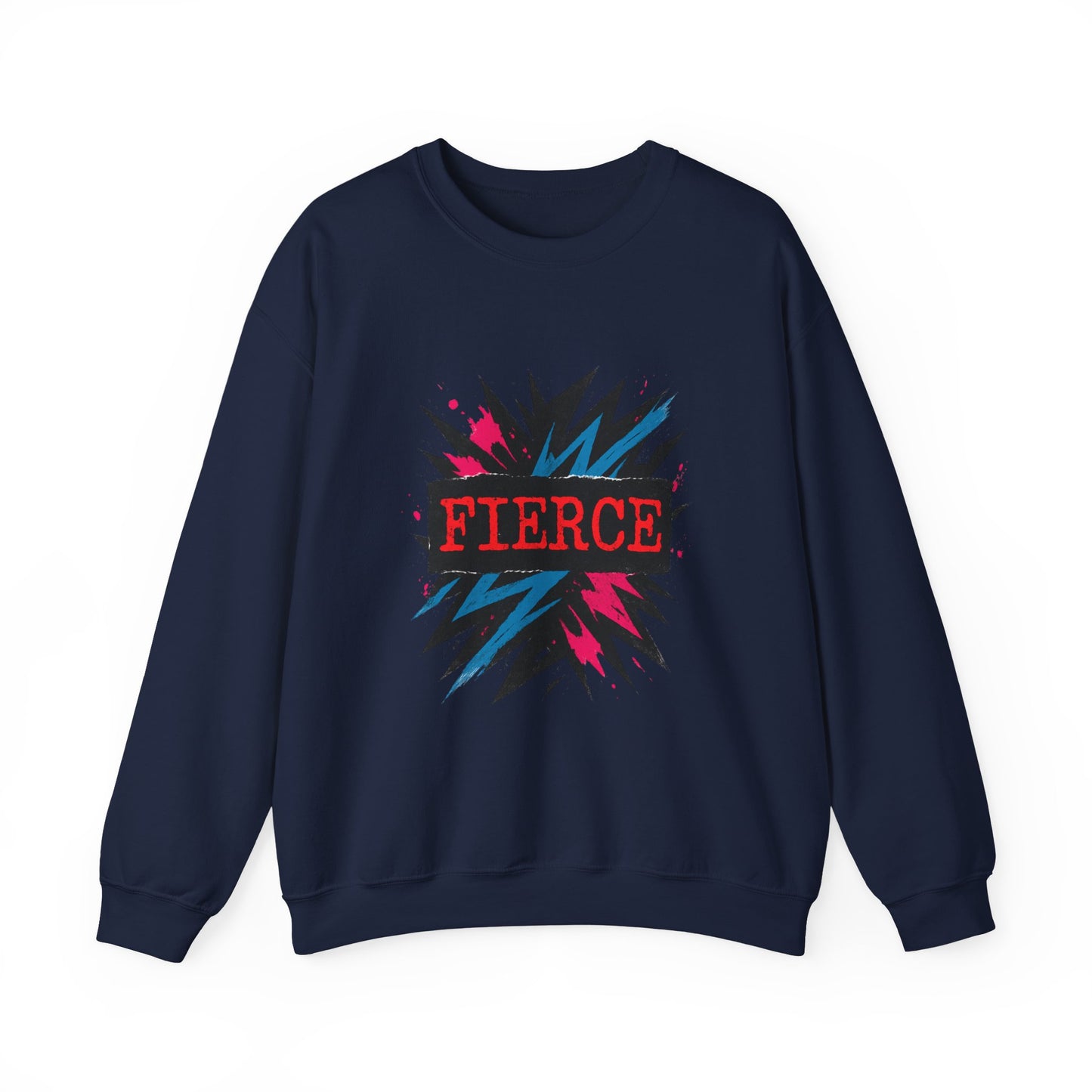 Fierce Graphic Sweatshirt — Bold Retro Explosion Crewneck Printify