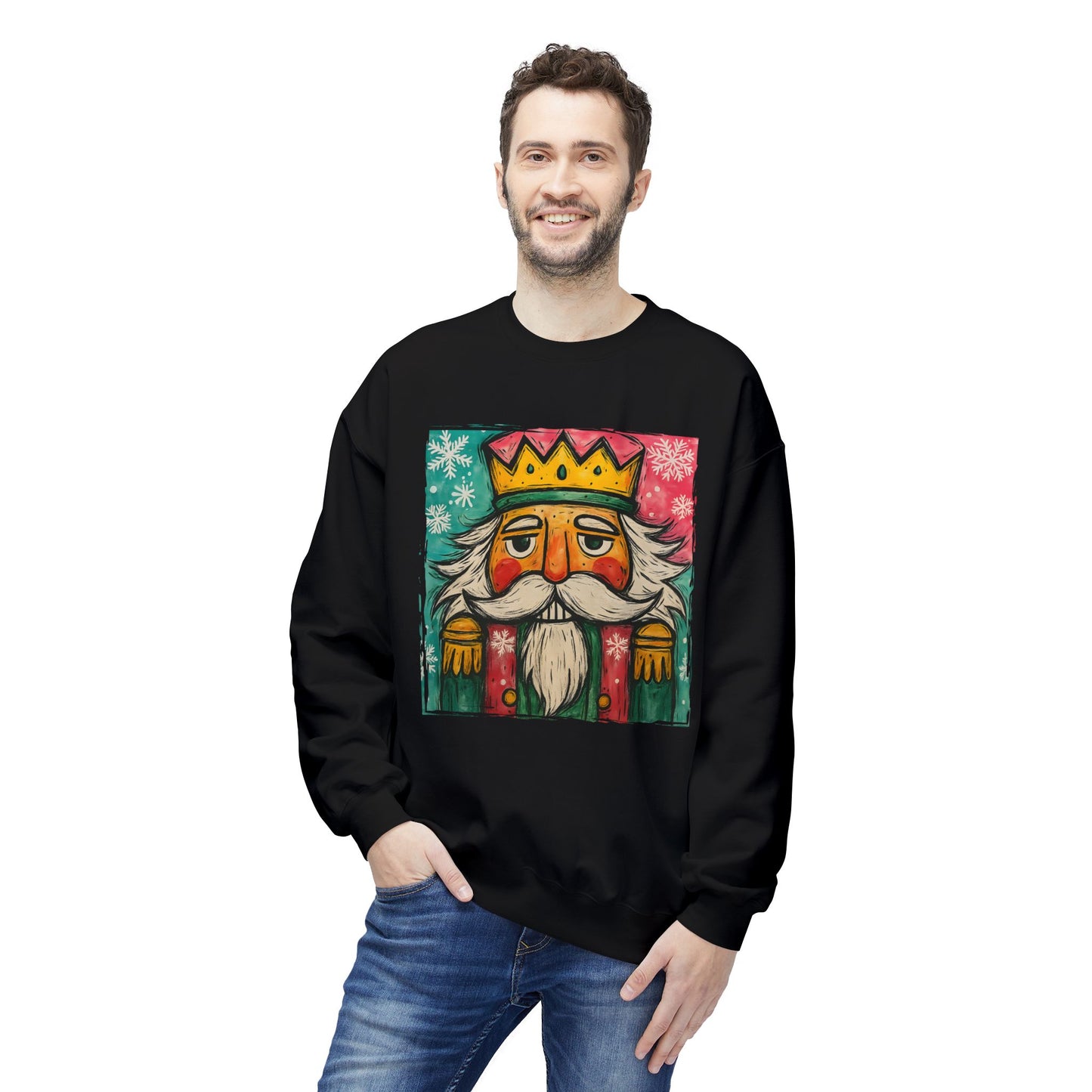 Nutcracker King Sweatshirt — Vintage Holiday Crewneck Printify