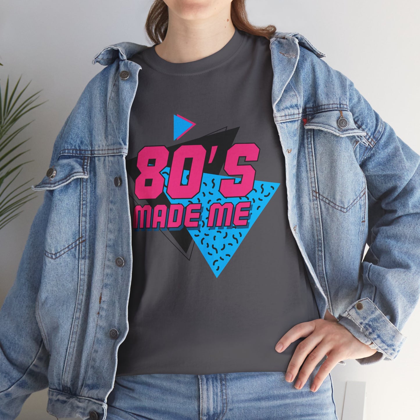 80's Made Me T-Shirt — Retro 1980s Neon Vintage Graphic Tee Printify