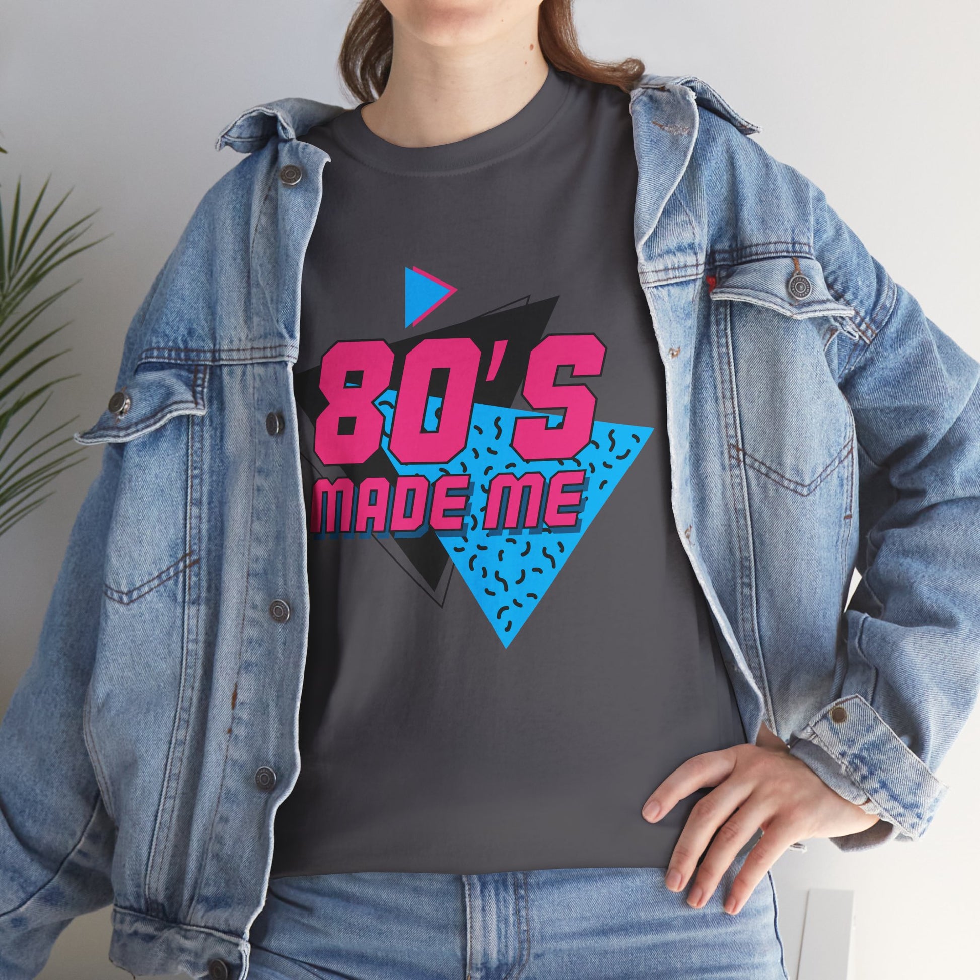 80's Made Me T-Shirt — Retro 1980s Neon Vintage Graphic Tee Printify