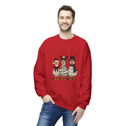 Christmas Duck Family Sweatshirt — Festive Holiday Trio Crewneck Printify