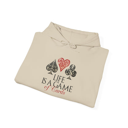 Hoodie - "Life Is a Game of Cards" Playing Card Graphic Hoodie Printify