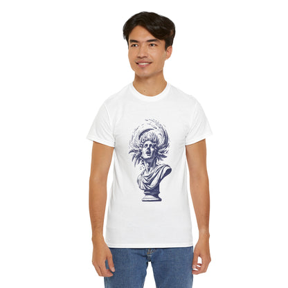 Classical Storm Bust Tee — Artistic Antique Statue Graphic T-Shirt Printify