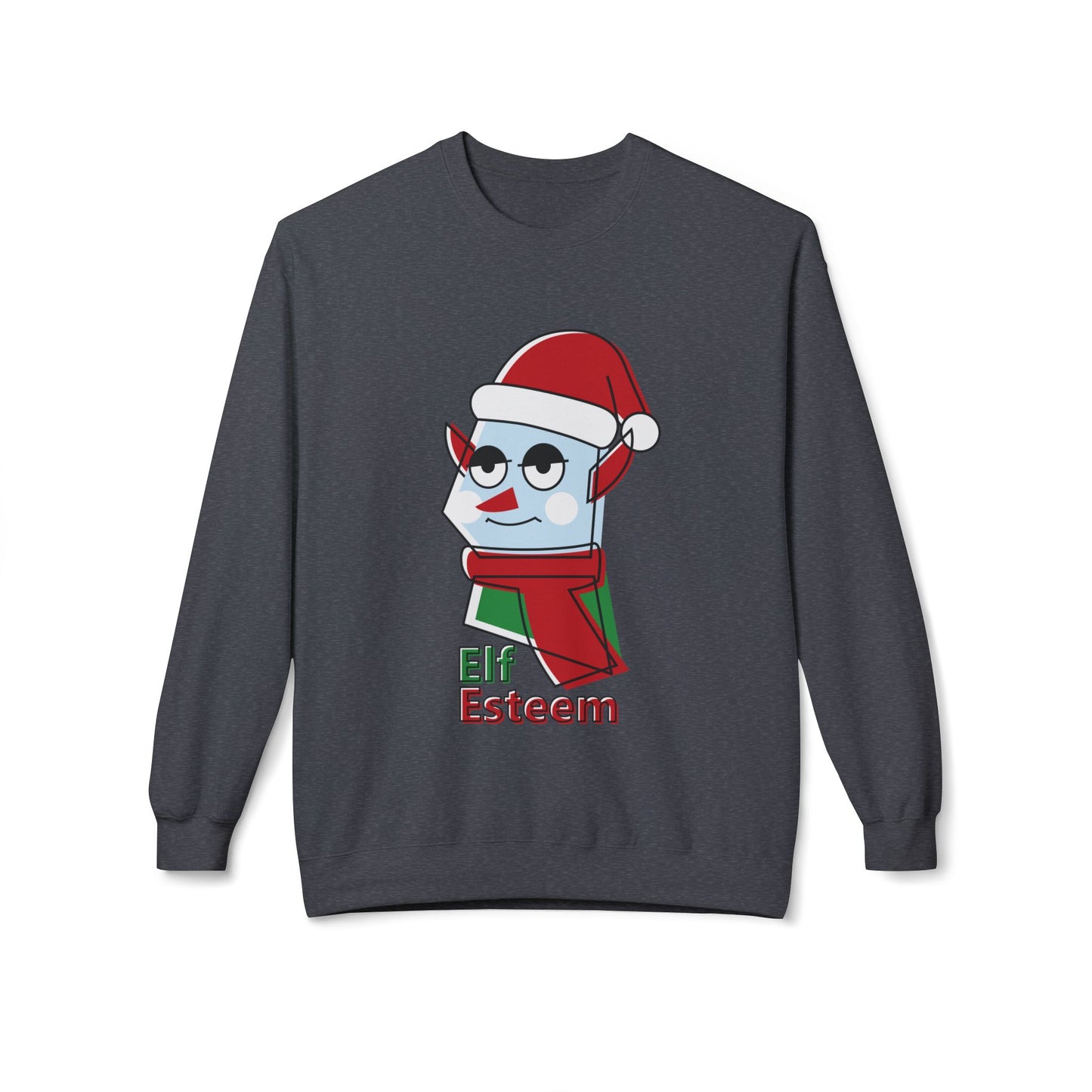Elf Esteem Crewneck Sweatshirt — Funny Retro Holiday Christmas Sweater Printify