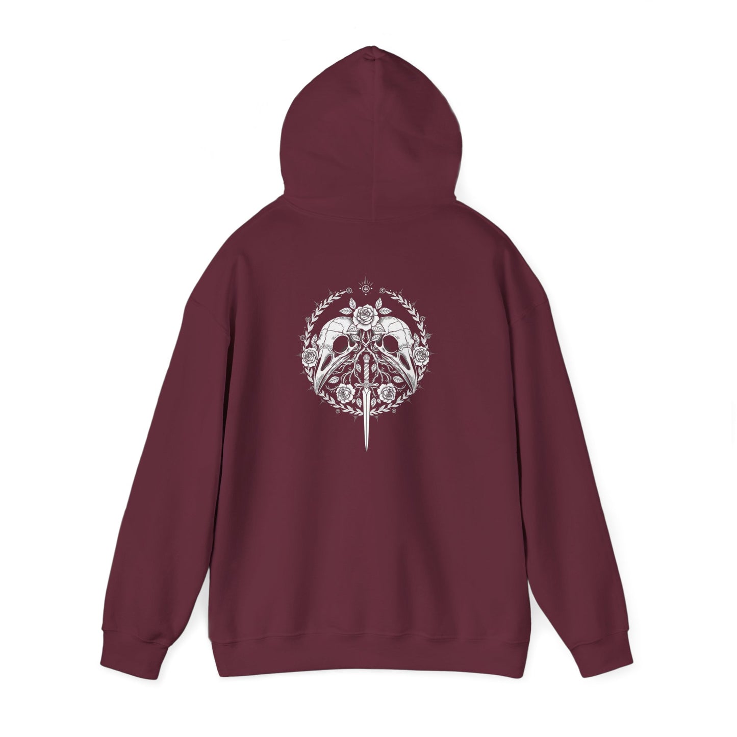 Sword Crest Hoodie — Gothic Floral Sword Graphic Printify