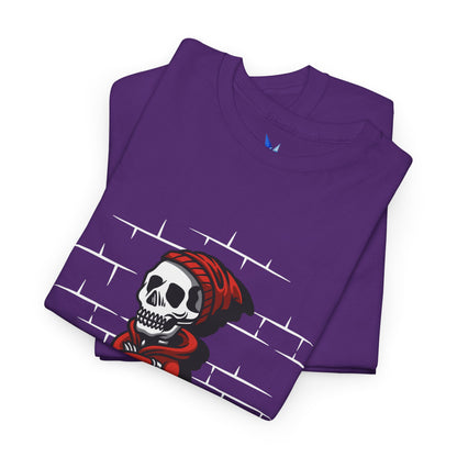 Skeleton Against the Wall T-Shirt Printify