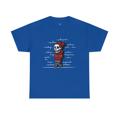 Skeleton Against the Wall T-Shirt Printify