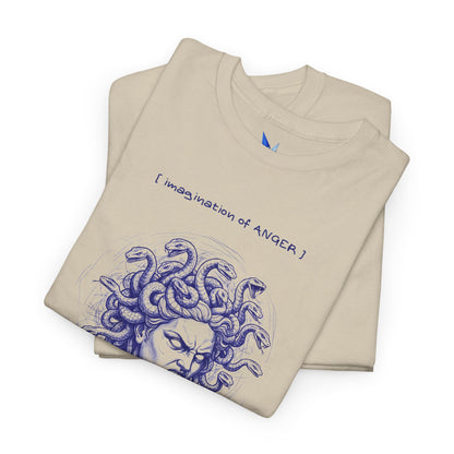 Medusa Bust Graphic Tee — 'I Really Wonder If Anyone' Artistic Mythology T-Shirt Printify