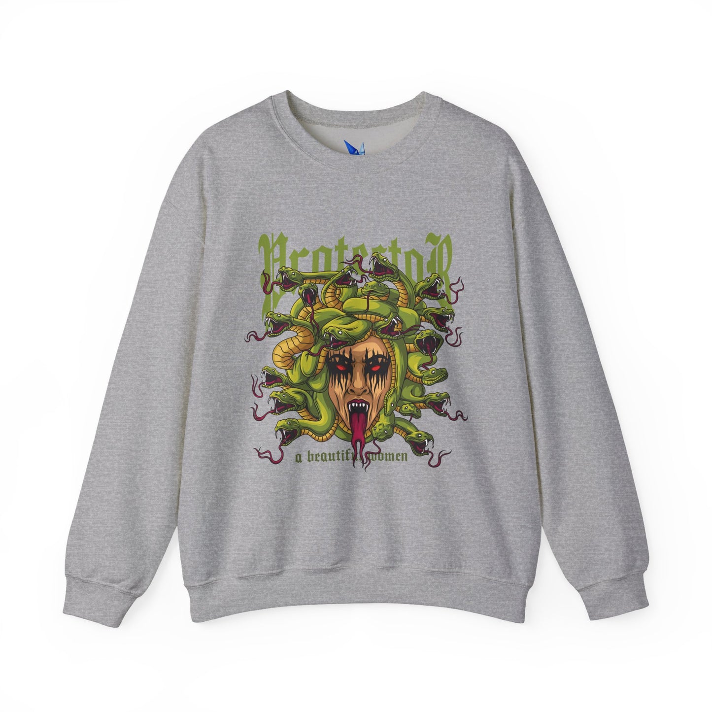 Medusa Graphic Sweatshirt — 'Protestor' Horror Myth Printify