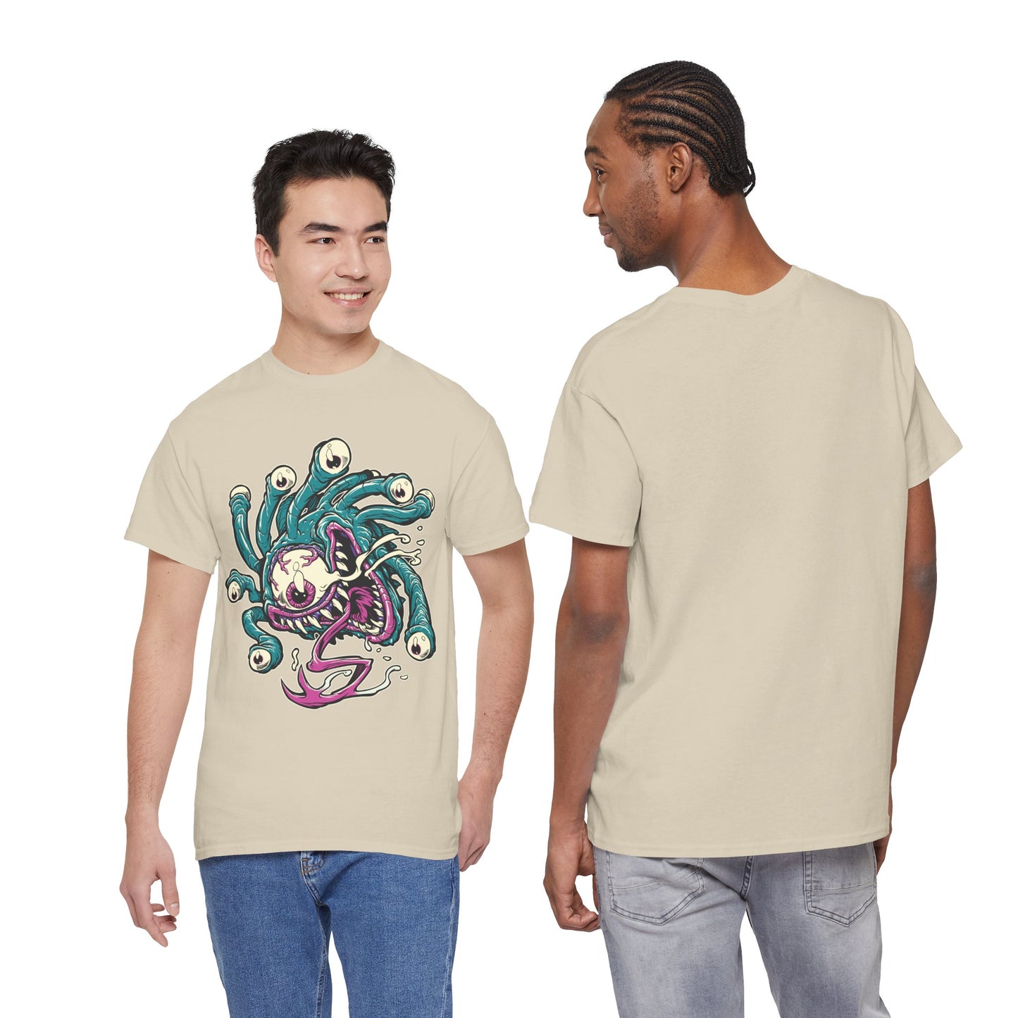 Eye Monster Graphic Tee — Retro Horror Tentacle Skull Shirt Printify