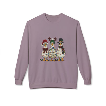 Christmas Duck Family Sweatshirt — Festive Holiday Trio Crewneck Printify