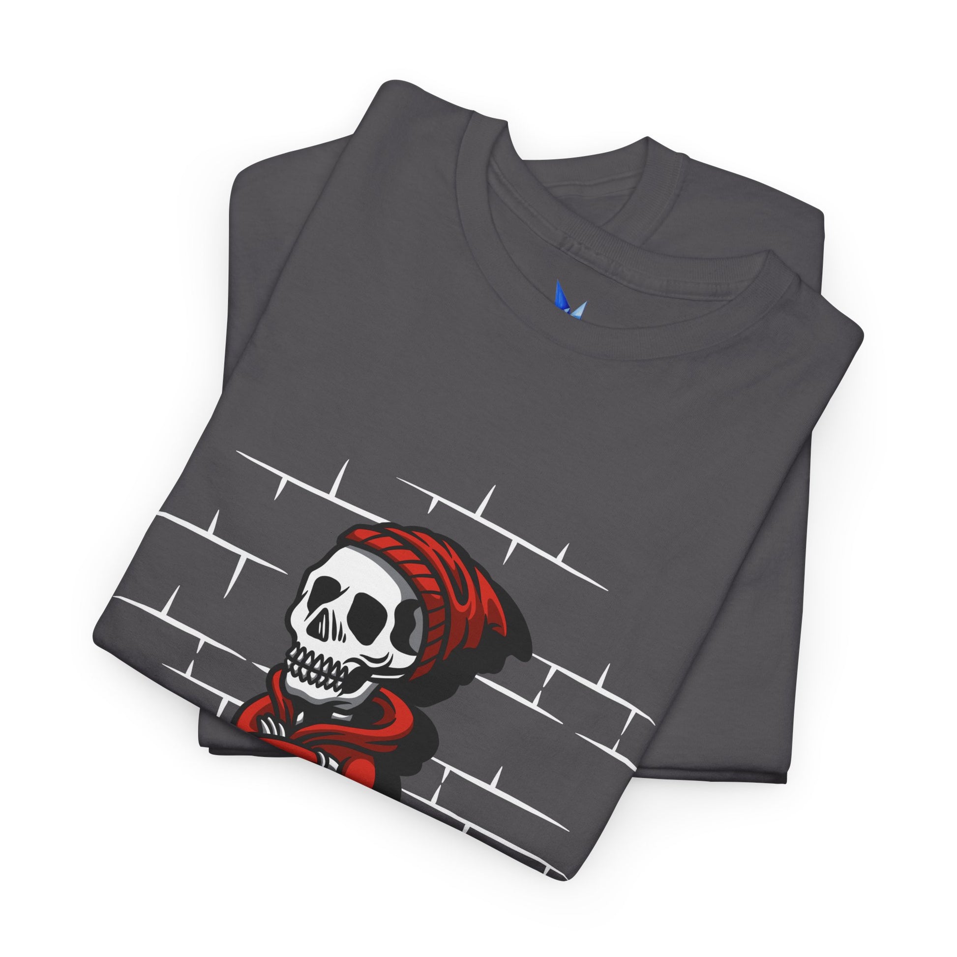 Skeleton Against the Wall T-Shirt Printify