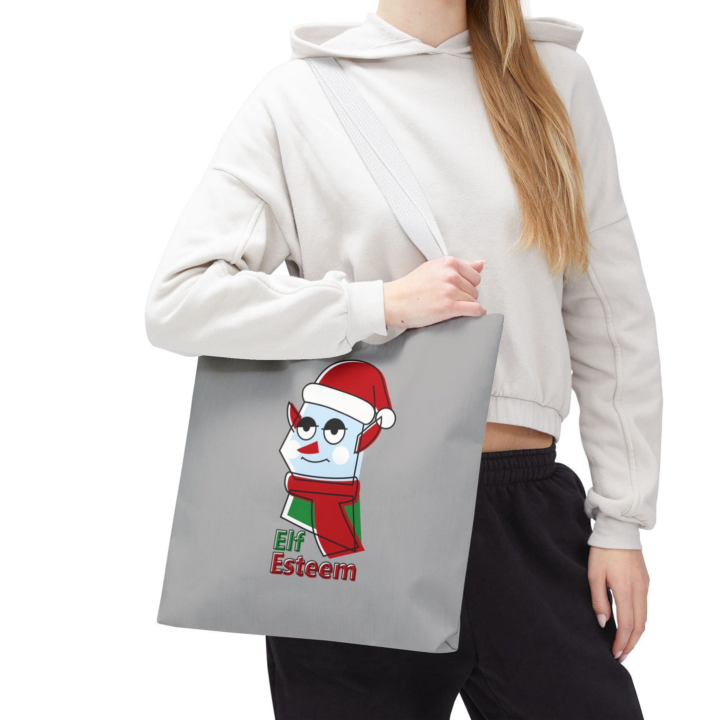 Elf Esteem Christmas Tote Bag – Cute Santa Elf Holiday Tote Printify
