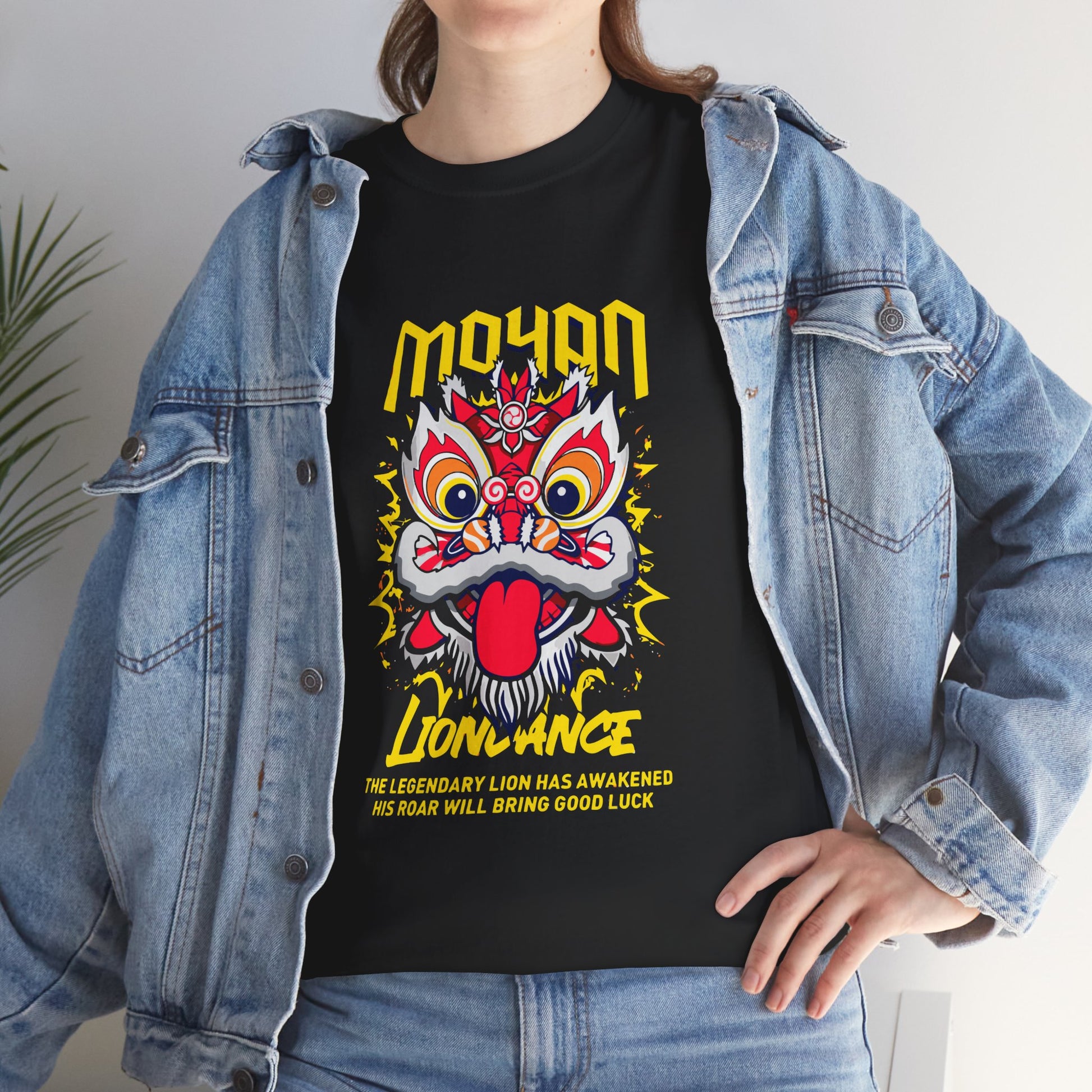 Lion Dance T-Shirt — 'Moyan' Colorful Chinese Lion Mask Graphic Tee Printify