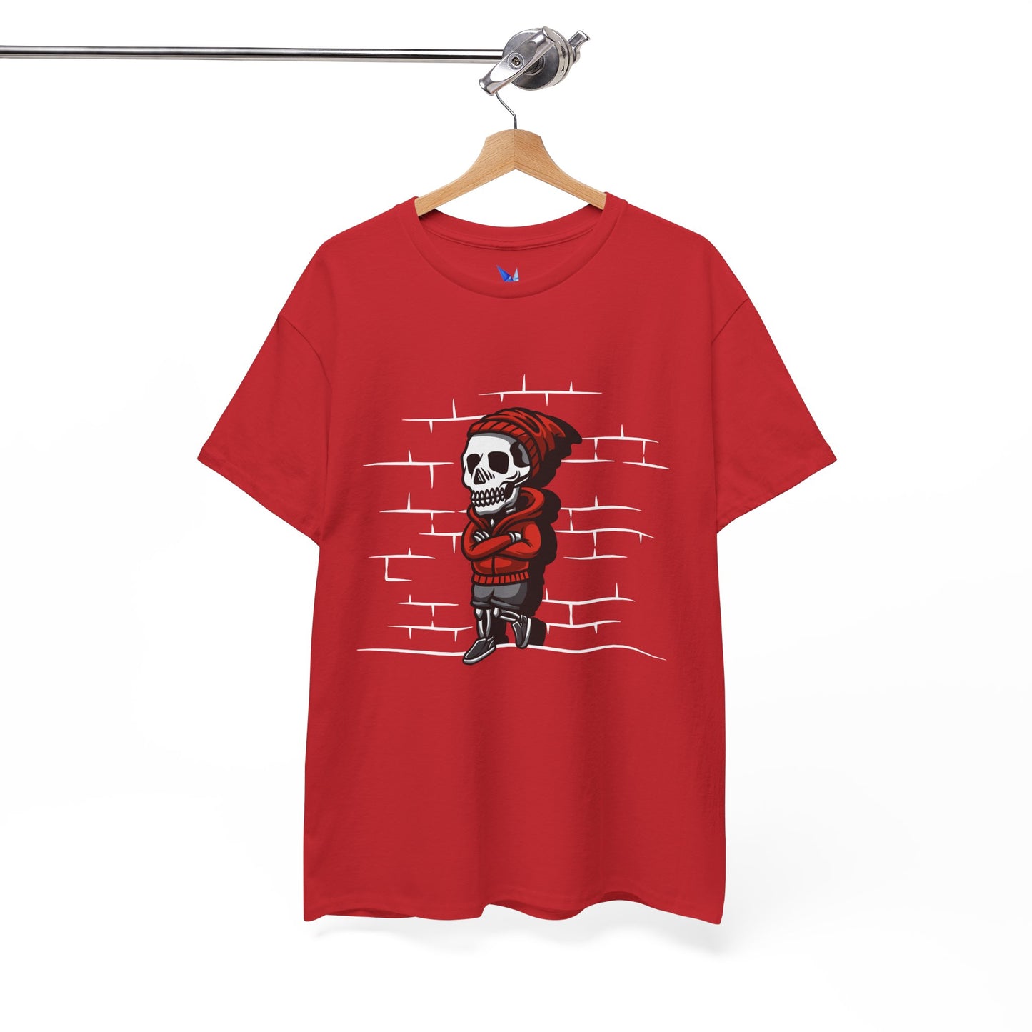 Skeleton Against the Wall T-Shirt Printify