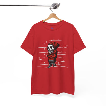Skeleton Against the Wall T-Shirt Printify