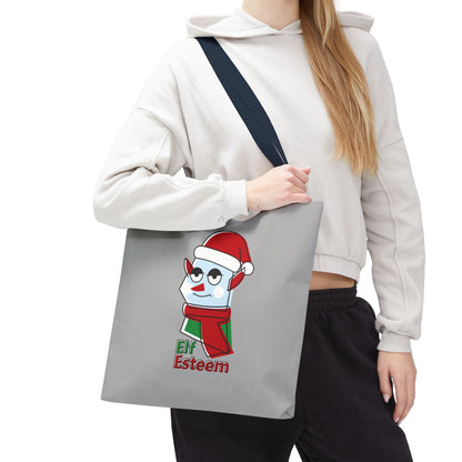 Elf Esteem Christmas Tote Bag – Cute Santa Elf Holiday Tote Printify