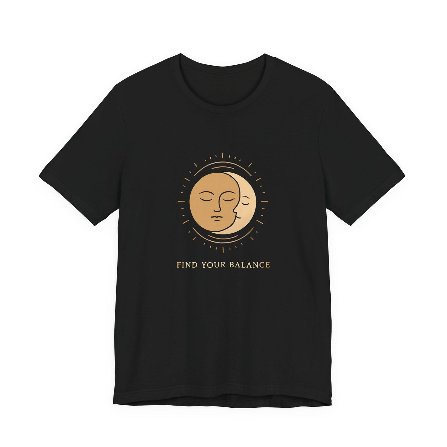 Sun & Moon Minimalist Tee — Celestial Face Graphic T-Shirt Printify